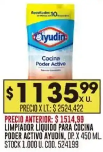 Coto Ayudín limpiador liquido para cocina poder activo oferta