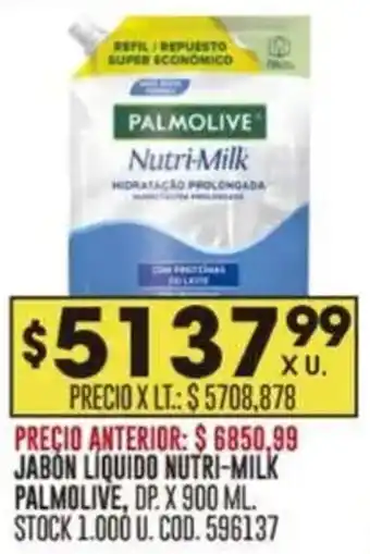 Coto Palmolive jabon liquido nutri-milk oferta