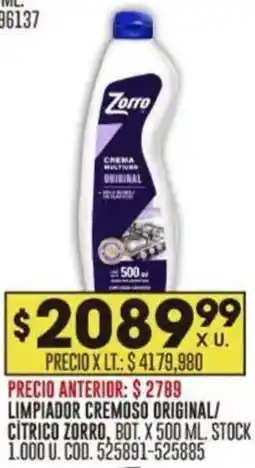 Coto Zorro limpiador cremoso original/ citrico oferta