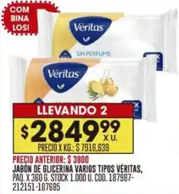 Coto Véritas jabón de glicerina varios tipos oferta