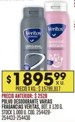 Coto Veritas polvo desodorante varias fragancias oferta
