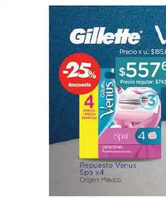 Farmacity Gillette Repuesto Venus Spa x4 oferta