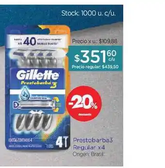 Farmacity Gillette Prestobarba3 Regular x4 oferta