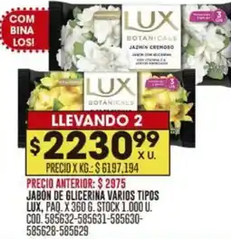 Coto Lux jabon de glicerina varios tipos oferta