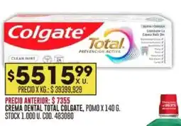 Coto Colgate crema dental total oferta