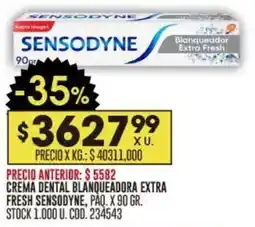 Coto Sensodyne crema dental blanqueadora extra fresh oferta