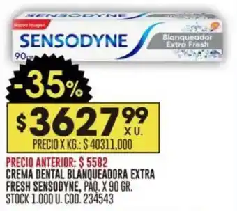 Coto Sensodyne crema dental blanqueadora extra fresh oferta
