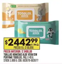 Coto Toddler toallas humedas aloe vera/sin perfume oferta