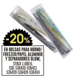 Coto Glow en bolsas para horno/ freezer/papel aluminio y separadores oferta