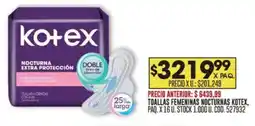Coto Kotex toallas femeninas nocturnas oferta