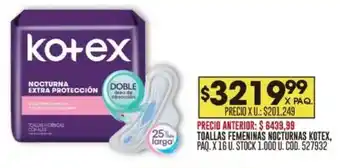 Coto Kotex toallas femeninas nocturnas oferta