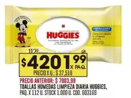 Coto Huggies toallas humedas limpieza diaria oferta