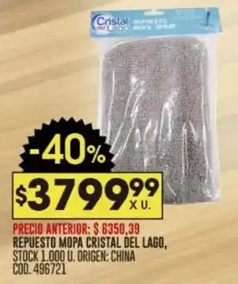Coto Cristal del lago repuesto mopa oferta