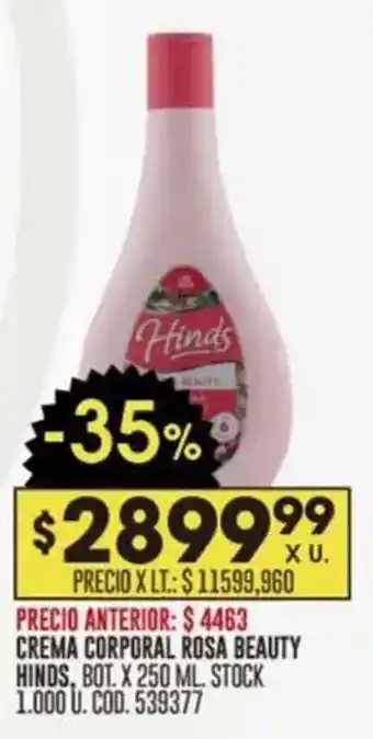 Coto Hinds crema corporal rosa beauty oferta
