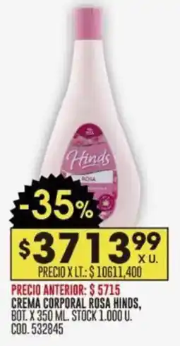 Coto Hinds crema corporal rosa oferta