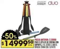 Coto Joseph duo pack 5 utiles de cocina con soporte oferta