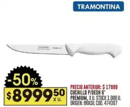 Coto Tramontina cuchillo p/desh 6' premium oferta