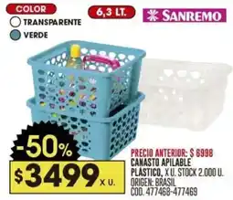Coto Sanremo canasto apilable plástico oferta