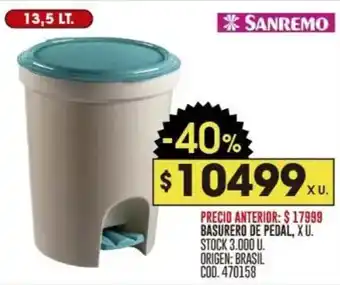 Coto Sanremo basurero de pedal oferta