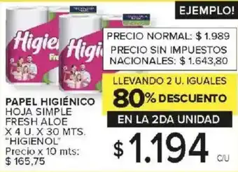 Carrefour Higienol papel higiénico oferta