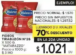 Carrefour Matarazzo tirabuzón fideos nº28 oferta