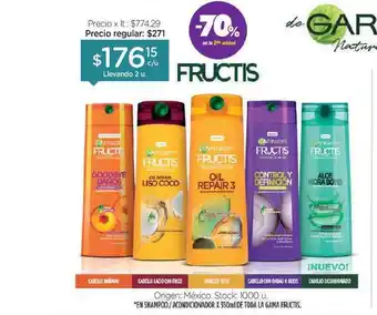 Farmacity Garnier Fructis En Shampoo Acondicionador De Toda La Gama x 350ml oferta