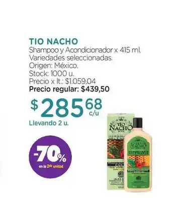Farmacity Tio Nacho Shampoo Y Acondicionador Variedades Seleccionadas x 415ml oferta