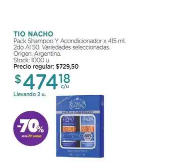 Farmacity Tio Nacho Pack Shampoo Y Acondicionador Variedades Seleccionadas x 415ml oferta