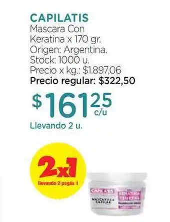 Farmacity Capilatis Mascara Con Keratina x 170gr oferta