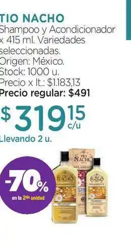 Farmacity Tio Nacho Shampoo Y Acondicionador x 415ml oferta