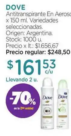 Farmacity Dove Antitranspirante En Aerosol x 150ml oferta