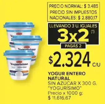 Carrefour Yogurísimo yogur entero natural sin azúcar oferta