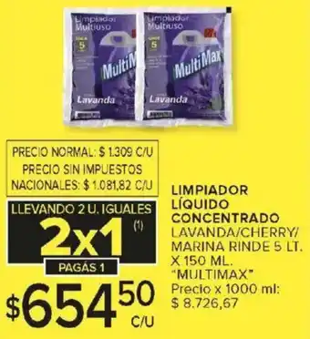 Carrefour Multimax limpiador líquido concentrado oferta