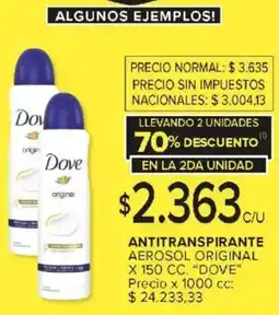 Carrefour Dove antitranspirante aerosol original oferta