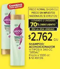 Carrefour Sedal shampoo/ acondicionador v/tipos oferta