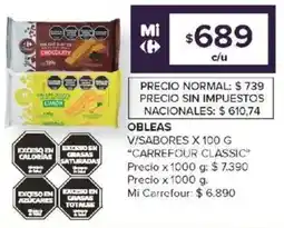 Carrefour Carrefour classic obleas v/sabores oferta