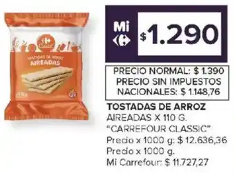Carrefour Carrefour classic tostadas de arroz aireadas oferta