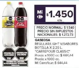 Carrefour Carrefour classic gaseosa regular/light v/sabores oferta