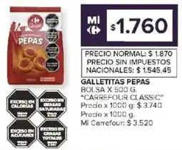 Carrefour carrefour classic galletitas pepas bolsa oferta