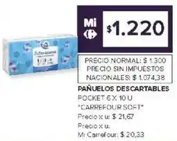 Carrefour Carrefour soft pañuelos descartables pocket oferta