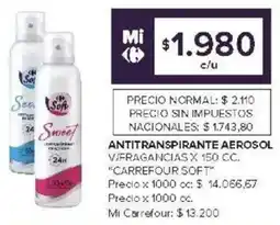 Carrefour Carrefour soft antitranspirante aerosol vifragancias oferta