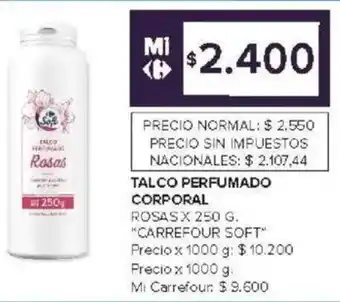 Carrefour Carrefour soft talco perfumado corporal oferta