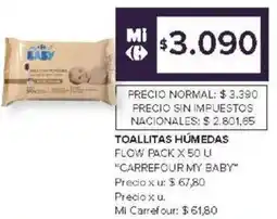 Carrefour Carrefour my baby toallitas húmedas flow pack oferta