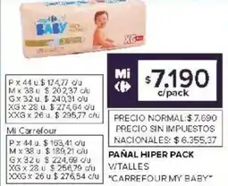 Carrefour Carrefour my baby pañal hiper pack vitalles oferta