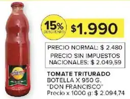 Carrefour Don francisco tomate triturado botella oferta