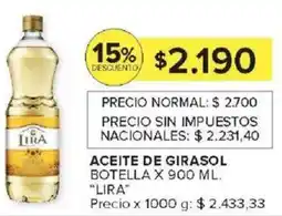 Carrefour Lira aceite de girasol botella oferta