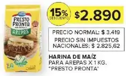 Carrefour Presto pronta harina de maíz para arepas oferta