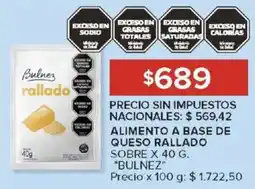 Carrefour Bulnez alimento a base de queso rallado sobre oferta