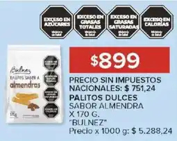 Carrefour Bulnez palitos dulces sabor almendra oferta