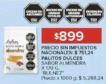 Carrefour Bulnez palitos dulces sabor almendra oferta